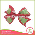 Christmas red green sheer ribbon, sheer ribbon bow, sheer hair bow